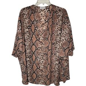 Adrienne Snake Print Dolman Sleeve Blouse Size Medium Womens Top